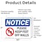 Signmission Please Keep Feet Off Walls Sign With Symbol, 10 in W x Rectangle, Vinyl Decal OS-2PACK-NS-D-710-L-17473 - alternate 4